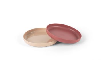 tiny Biobased Dinner Plate Gift Set - ruby red/tan